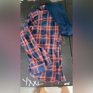 Boys button down hooded flannel